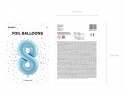 Ballon mylar Chiffre ''8'' - 86cm - bleu clair