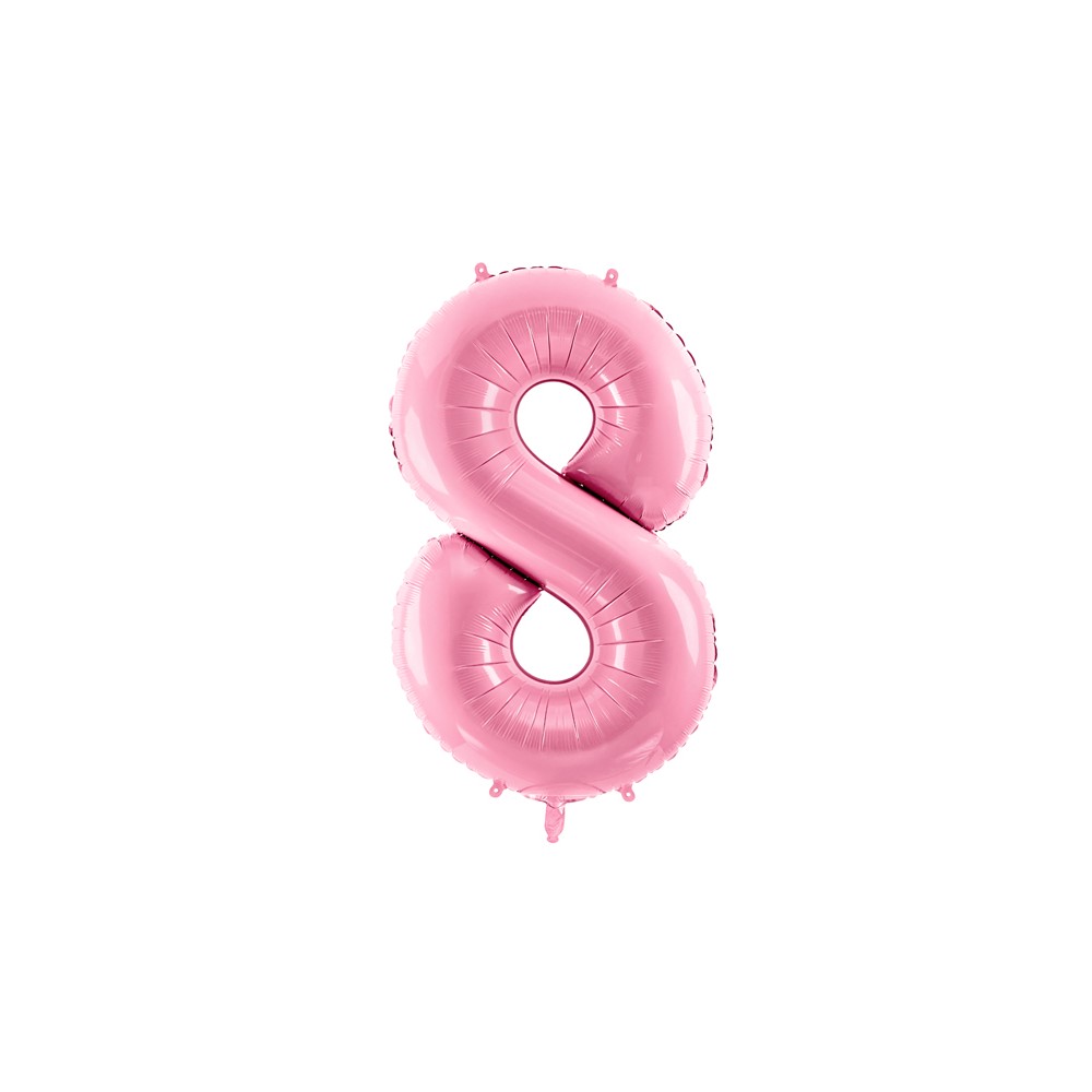 Ballon mylar Chiffre ''8'' - 86cm - rose