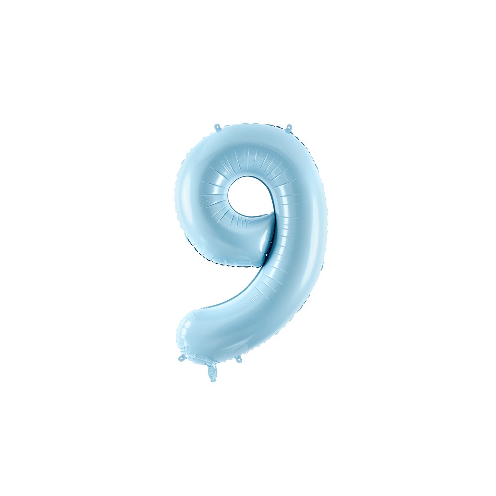 Ballon mylar Chiffre ''9'' - 86cm - bleu clair