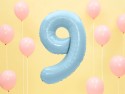 Ballon mylar Chiffre ''9'' - 86cm - bleu clair
