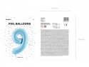 Ballon mylar Chiffre ''9'' - 86cm - bleu clair