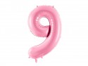 Ballon mylar Chiffre ''9'' - 86cm - rose