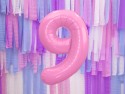 Ballon mylar Chiffre ''9'' - 86cm - rose