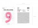 Ballon mylar Chiffre ''9'' - 86cm - rose