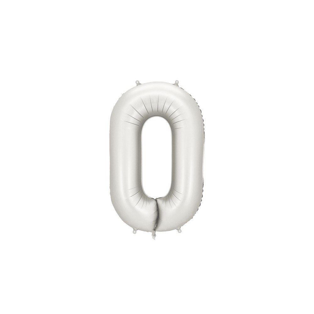 Ballon mylar Chiffre ''0'' - 86cm - argent