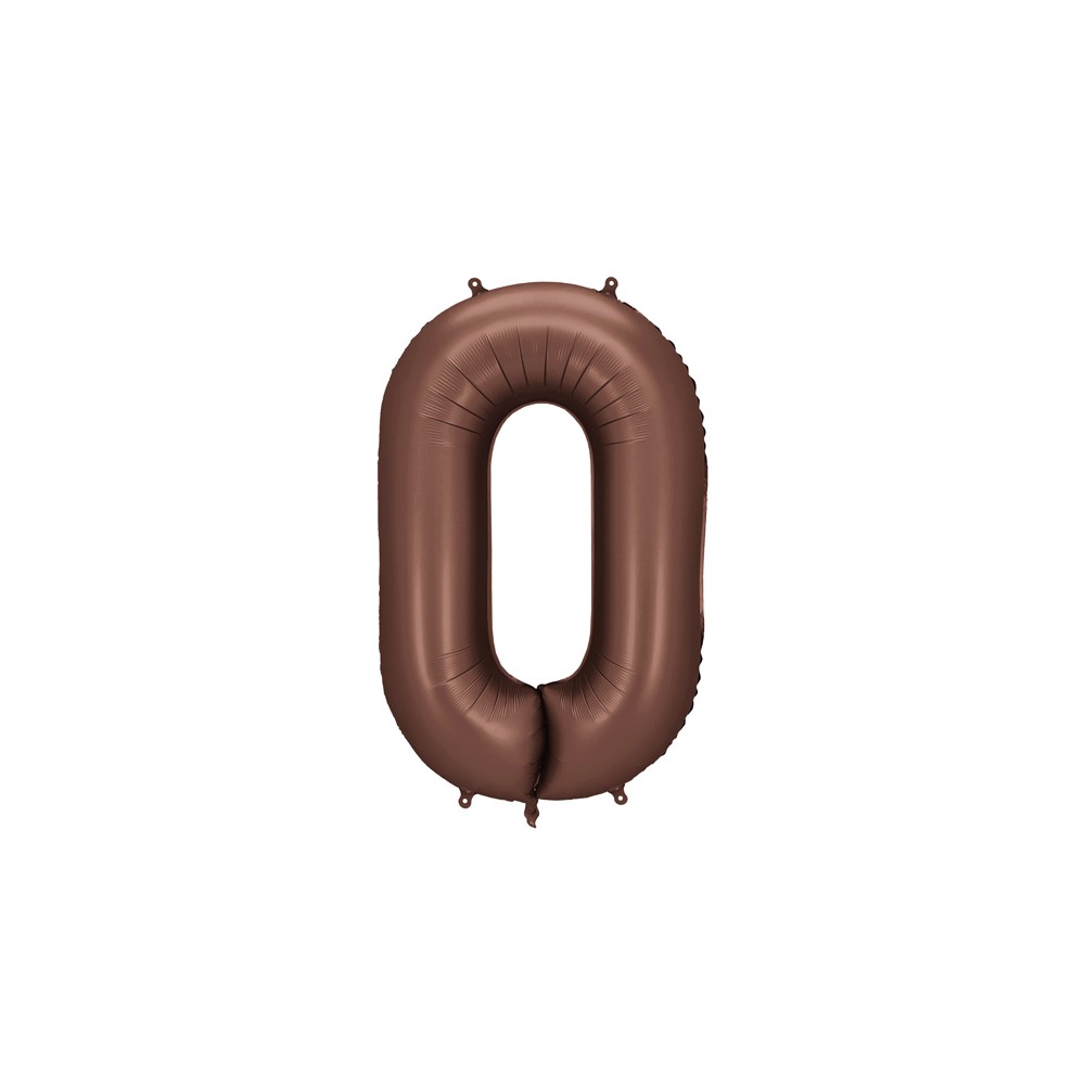 Ballon mylar Chiffre '0' - 86cm - moka