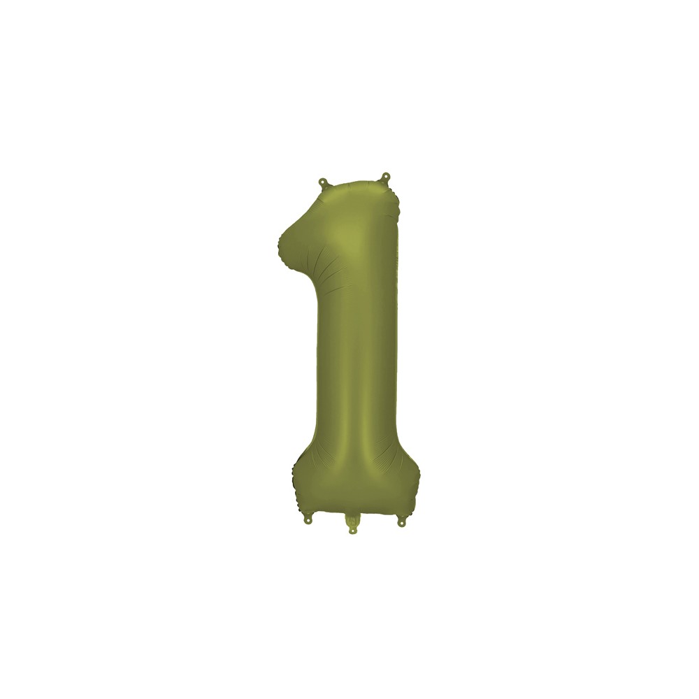 Ballon mylar Chiffre '1' - 86cm - olive