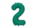 Ballon mylar Chiffre ''2'' - 86cm - Vert bouteille