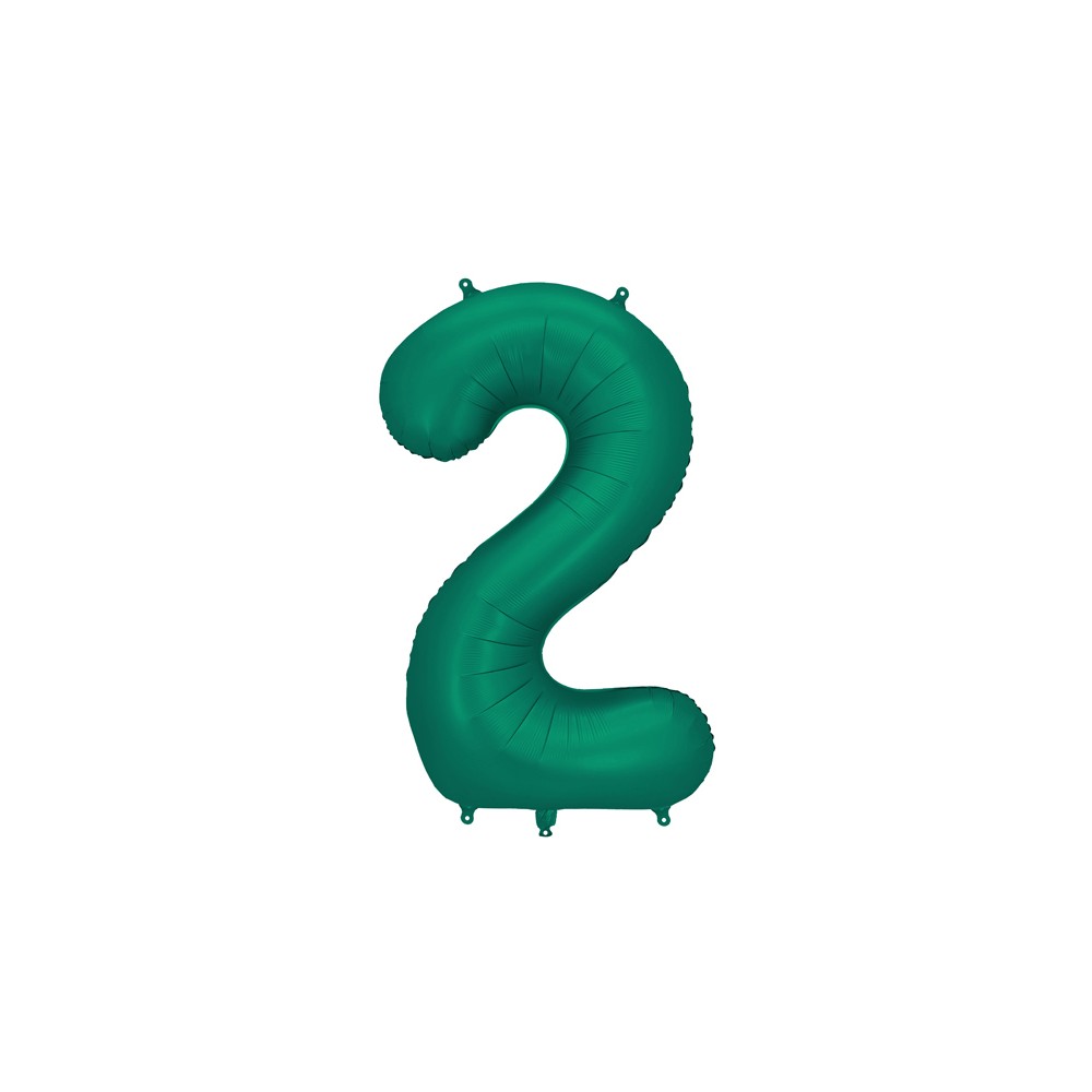 Ballon mylar Chiffre ''2'' - 86cm - Vert bouteille