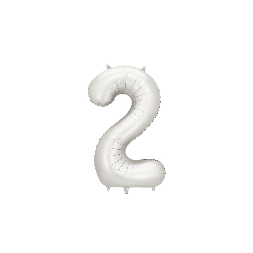 Ballon mylar Chiffre ''2'' - 86cm - argent