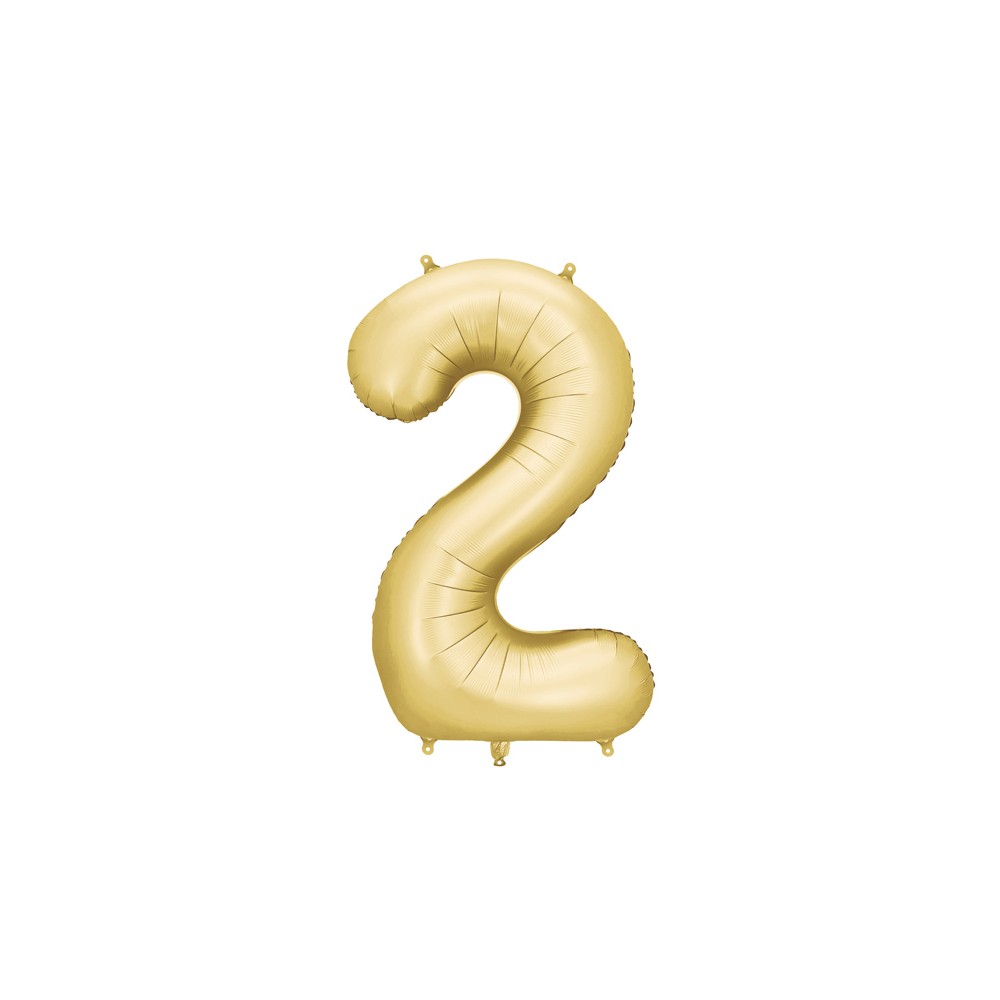 Ballon mylar Chiffre '2' - 86cm - or