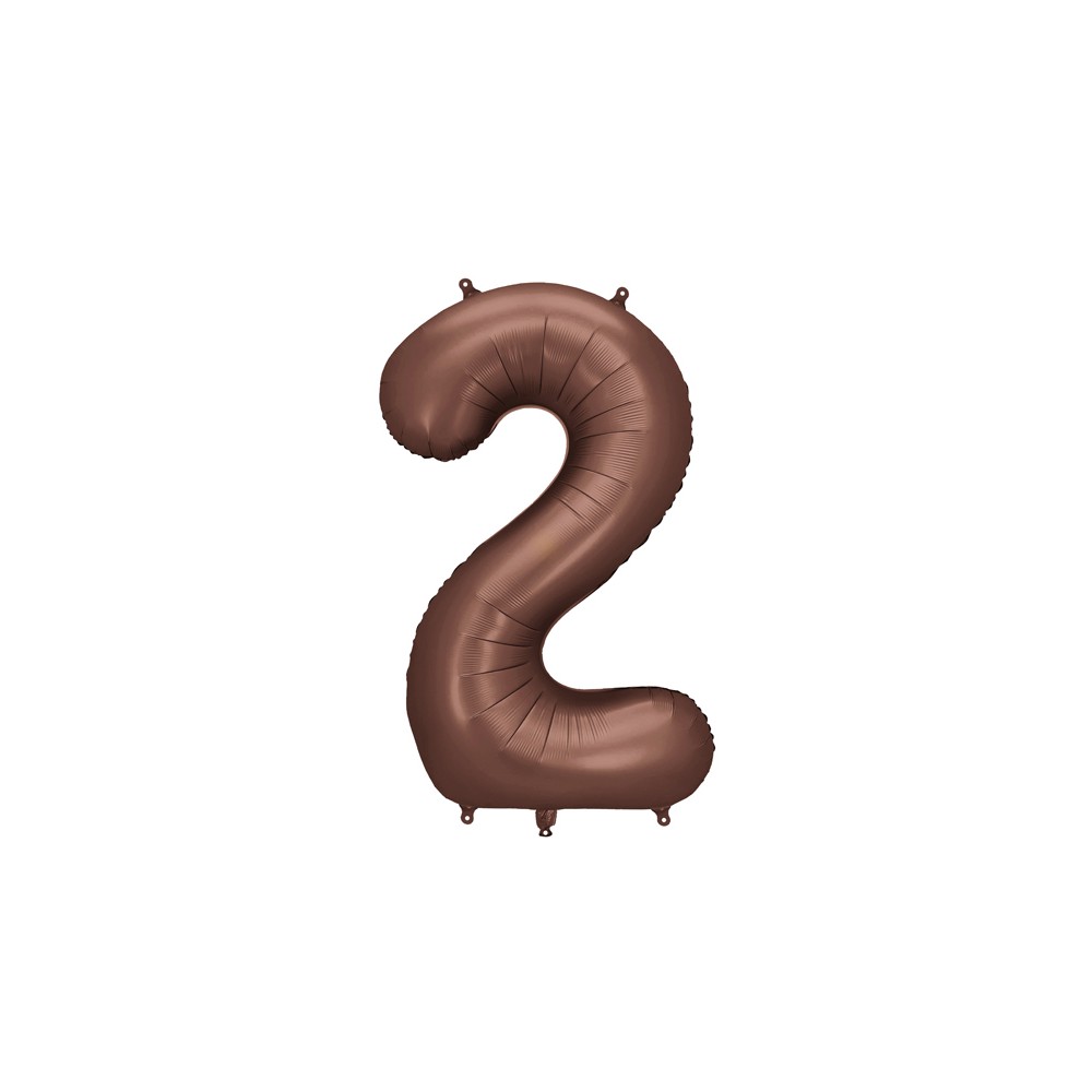 Ballon mylar Chiffre '2' - 86cm - moka