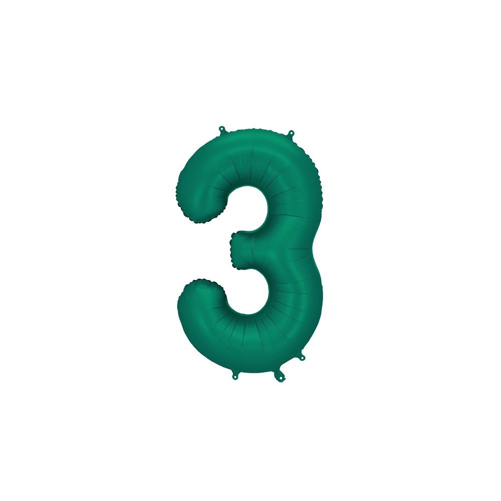 Ballon mylar Chiffre ''3'' - 86cm - Vert bouteille