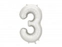 Ballon mylar Chiffre ''3'' - 86cm - argent