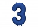 Ballon mylar Chiffre '3' - 86cm - marine