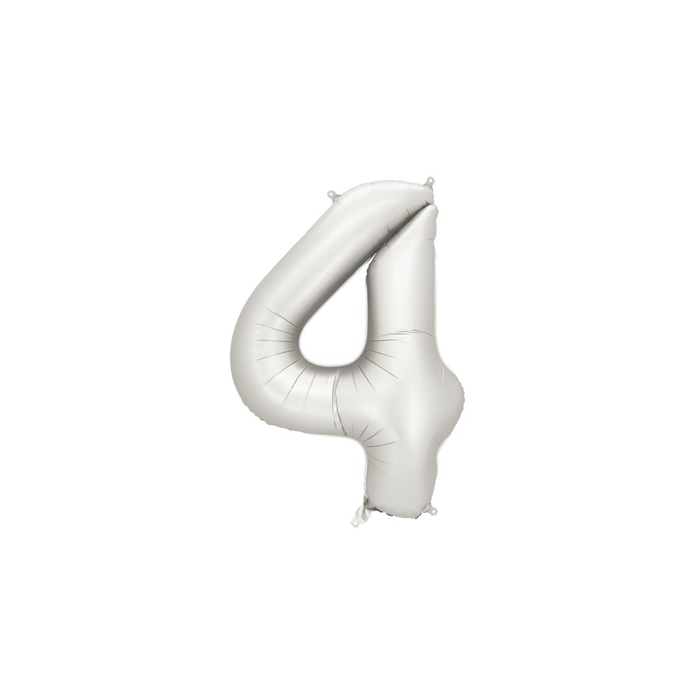 Ballon mylar Chiffre ''4'' - 86cm - argent