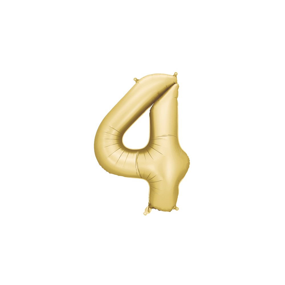 Ballon mylar Chiffre '4' - 86cm - or