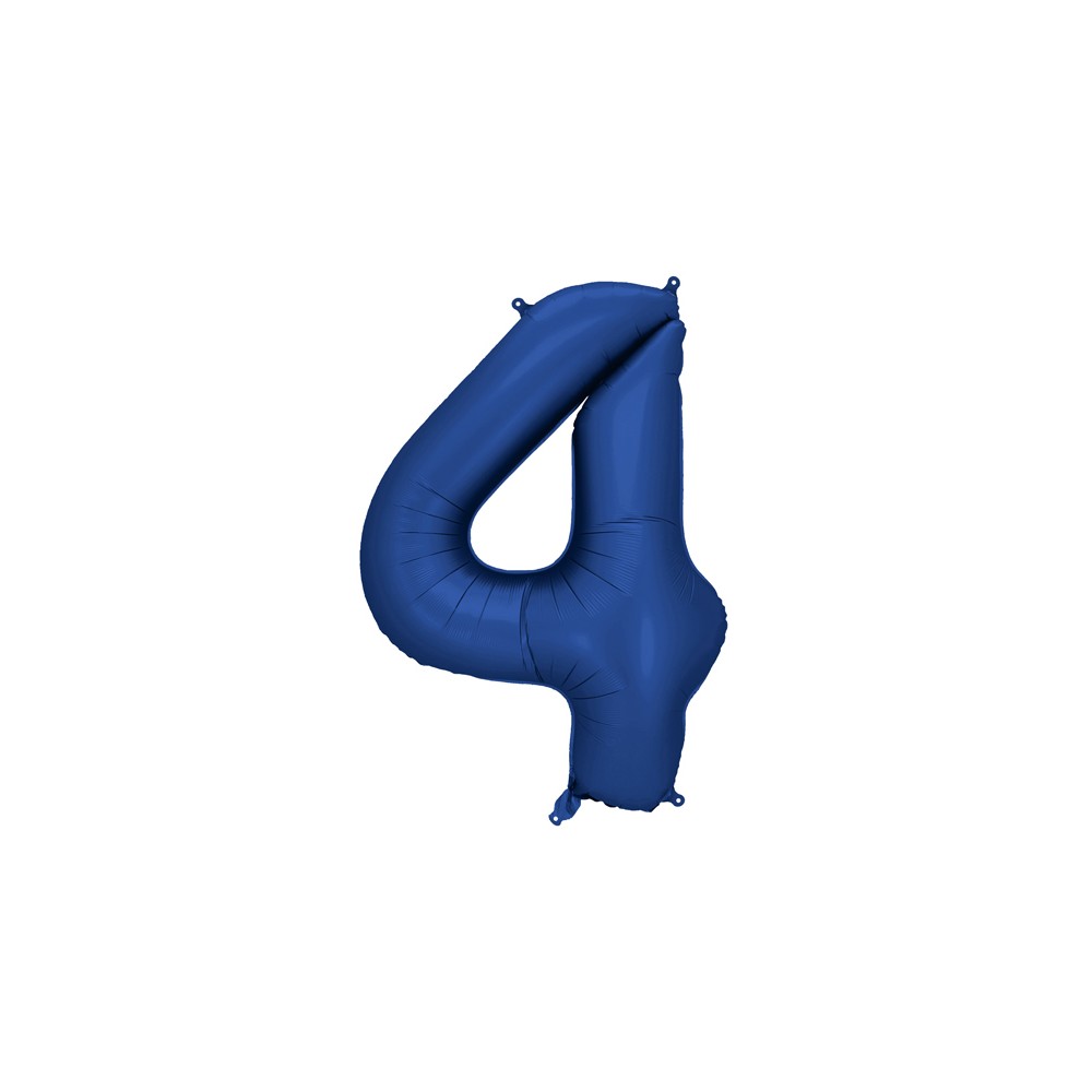 Ballon mylar Chiffre '4' - 86cm - marine