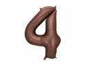 Ballon mylar Chiffre '4' - 86cm - moka