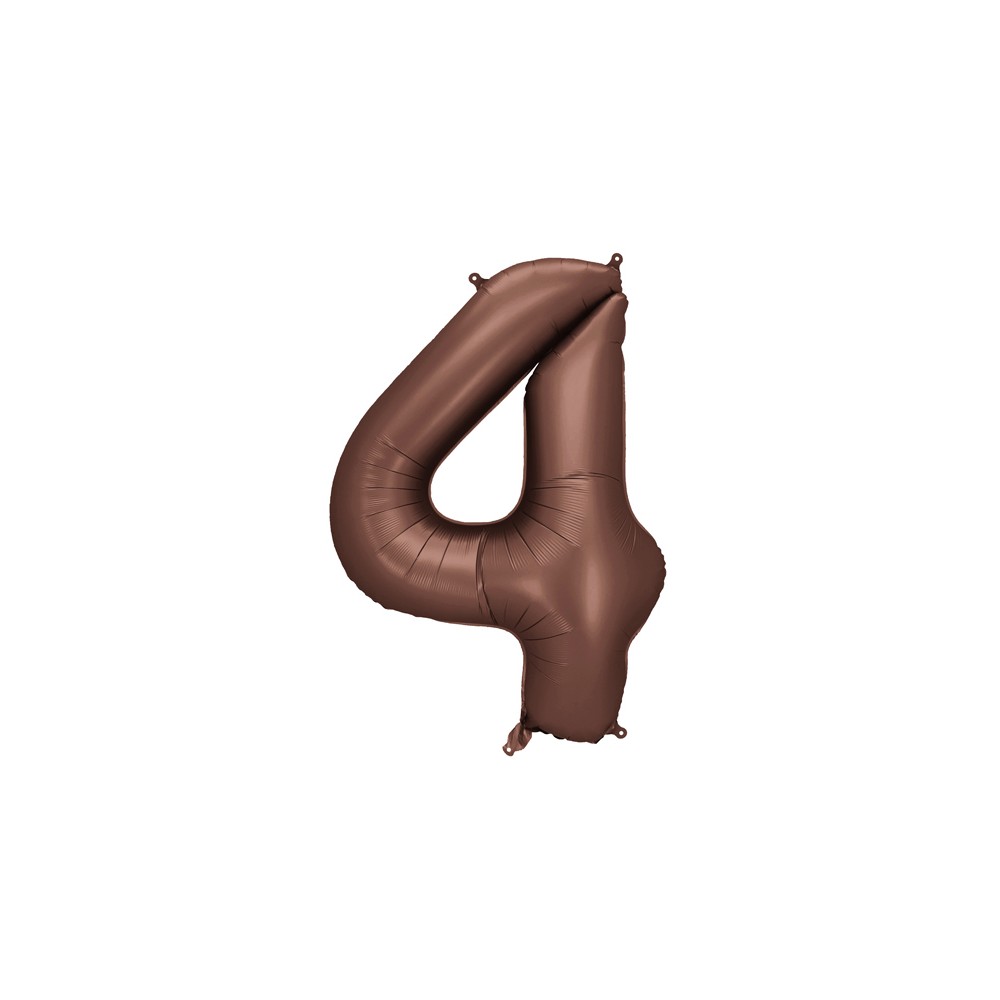 Ballon mylar Chiffre '4' - 86cm - moka