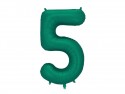 Ballon mylar Chiffre ''5'' - 86cm - Vert bouteille