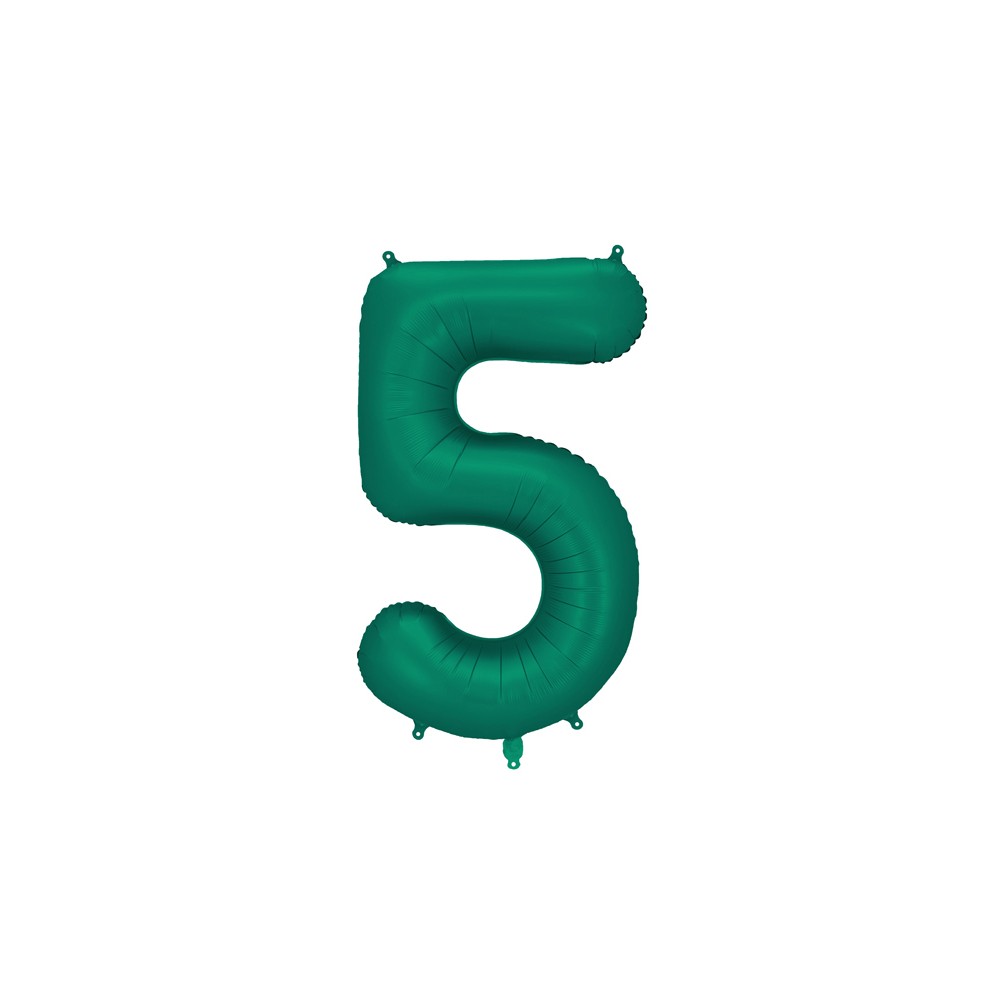 Ballon mylar Chiffre ''5'' - 86cm - Vert bouteille