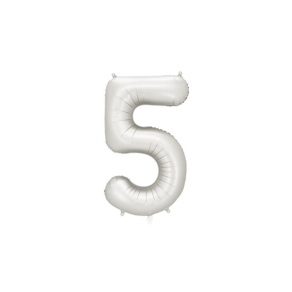 Ballon mylar Chiffre ''5'' - 86cm - argent