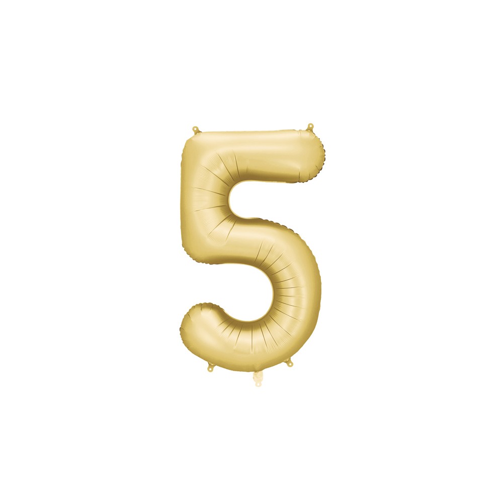 Ballon mylar Chiffre '5' - 86cm - or