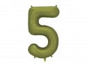 Ballon mylar Chiffre '5' - 86cm - olive