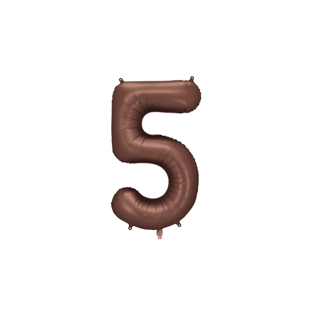 Ballon mylar Chiffre '5' - 86cm - moka