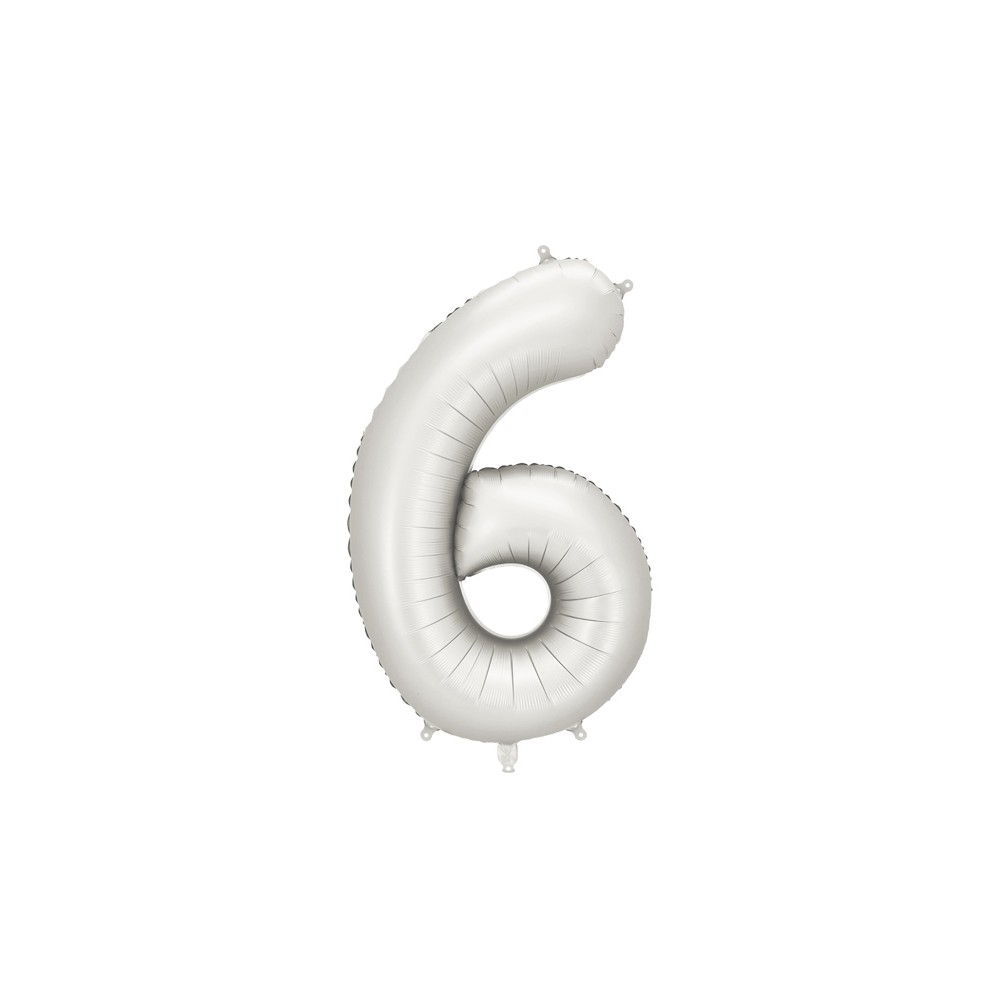 Ballon mylar Chiffre ''6'' - 86cm - argent
