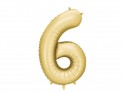 Ballon mylar Chiffre '6' - 86cm - or