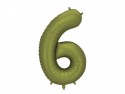 Ballon mylar Chiffre '6' - 86cm - olive