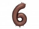 Ballon mylar Chiffre '6' - 86cm - moka