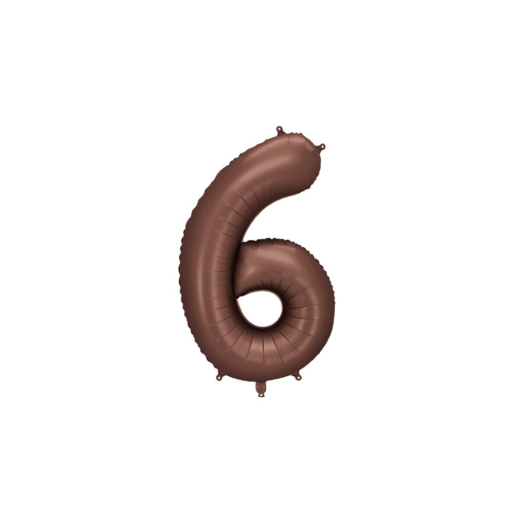 Ballon mylar Chiffre '6' - 86cm - moka
