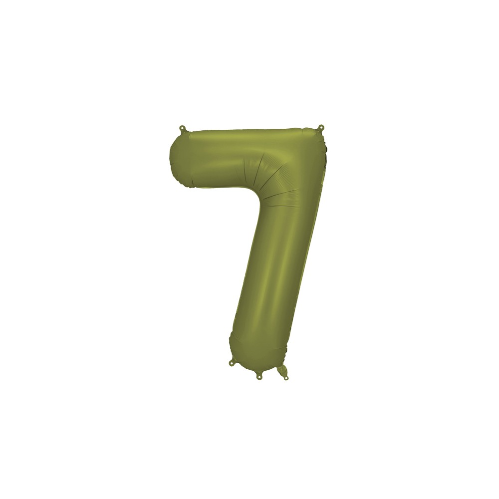 Ballon mylar Chiffre '7' - 86cm - olive