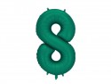 Ballon mylar Chiffre ''8'' - 86cm - Vert bouteille