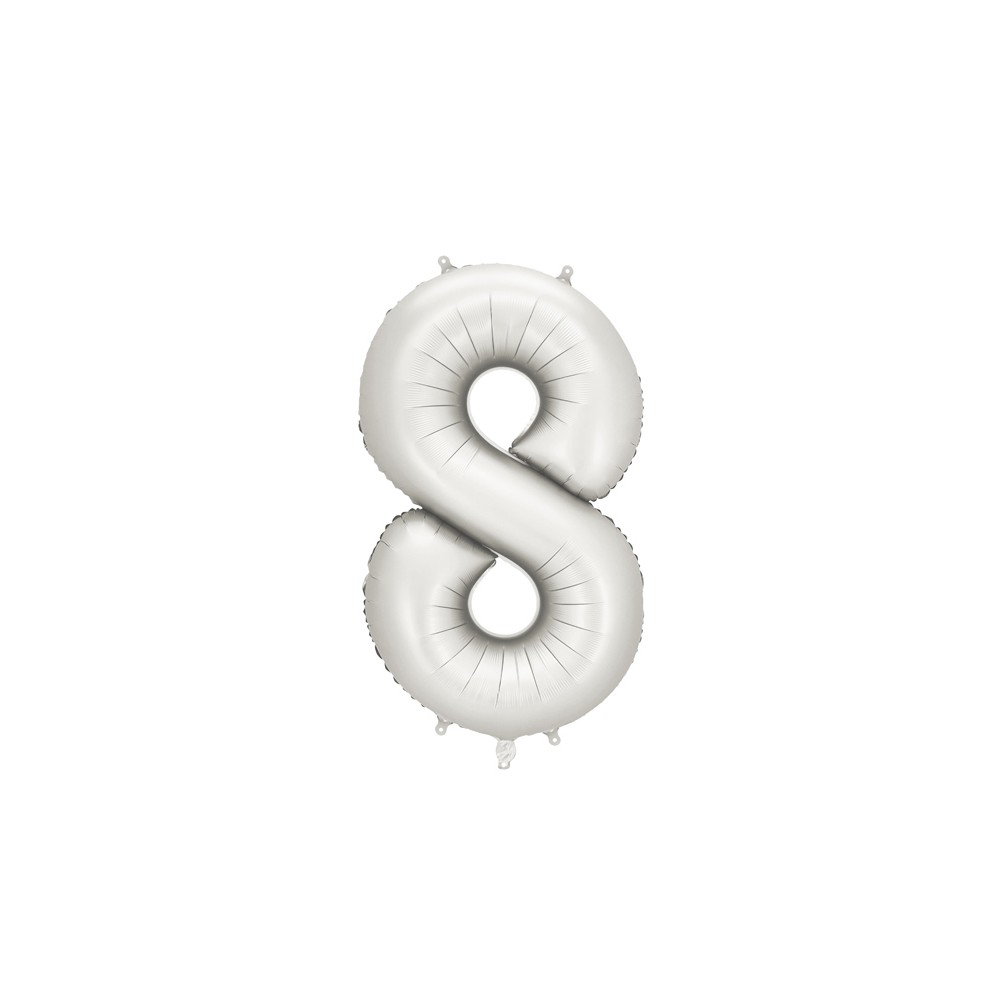 Ballon mylar Chiffre ''8'' - 86cm - argent
