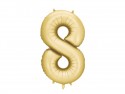 Ballon mylar Chiffre '8' - 86cm - or