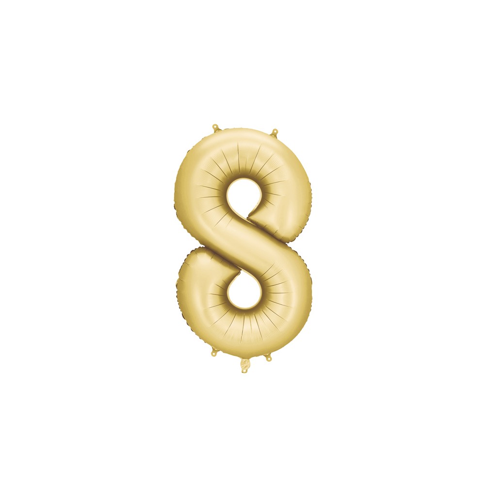 Ballon mylar Chiffre '8' - 86cm - or