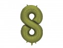 Ballon mylar Chiffre '8' - 86cm - olive