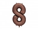 Ballon mylar Chiffre '8' - 86cm - moka