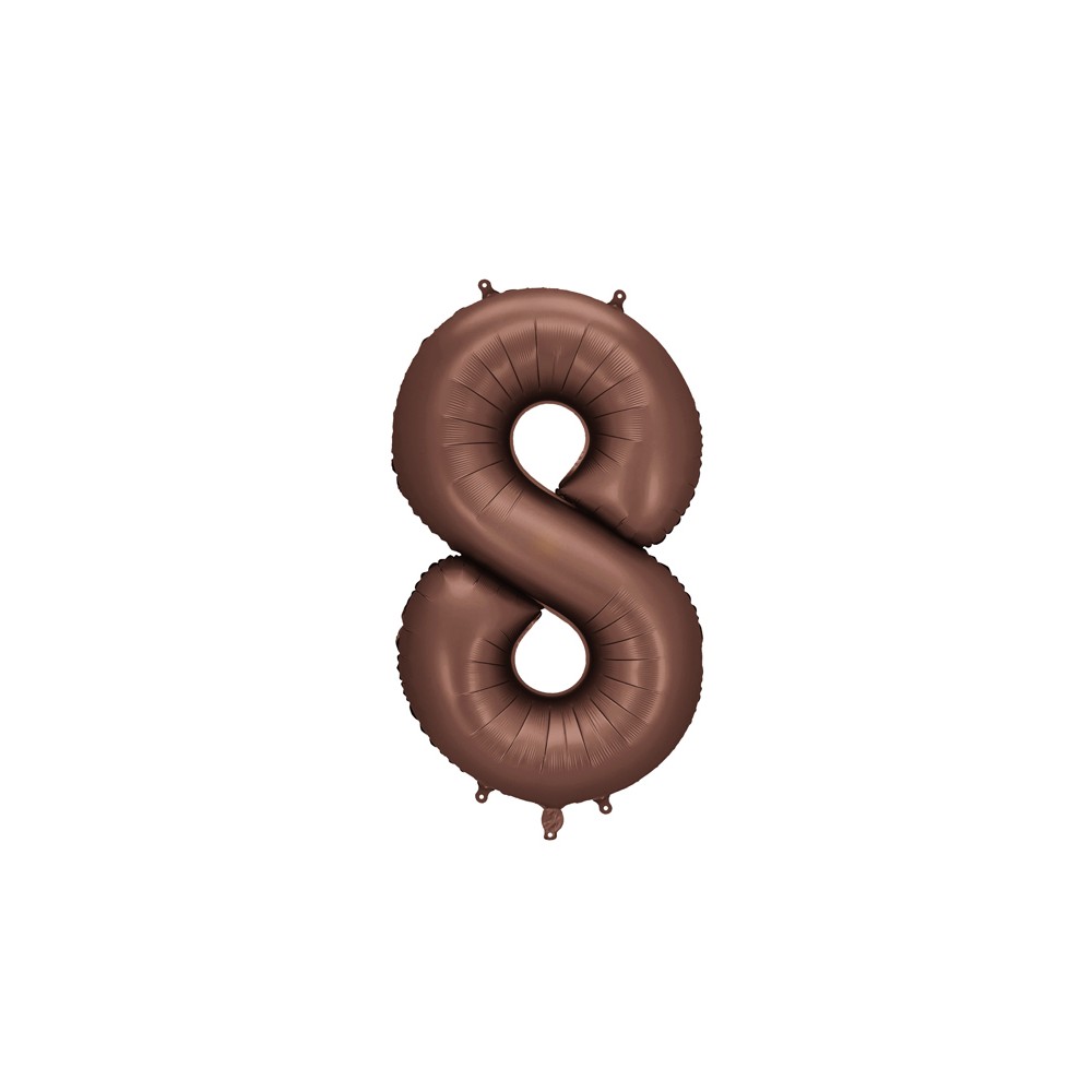 Ballon mylar Chiffre '8' - 86cm - moka