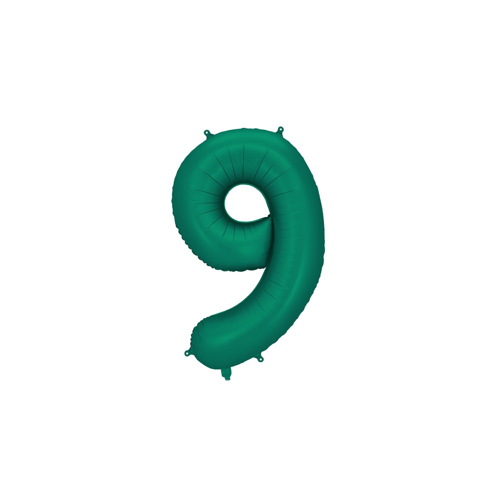 Ballon mylar Chiffre ''9'' - 86cm - Vert bouteille