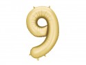 Ballon mylar Chiffre '9' - 86cm - or
