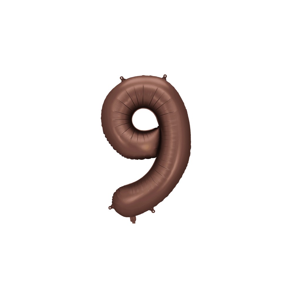 Ballon mylar Chiffre '9' - 86cm - moka