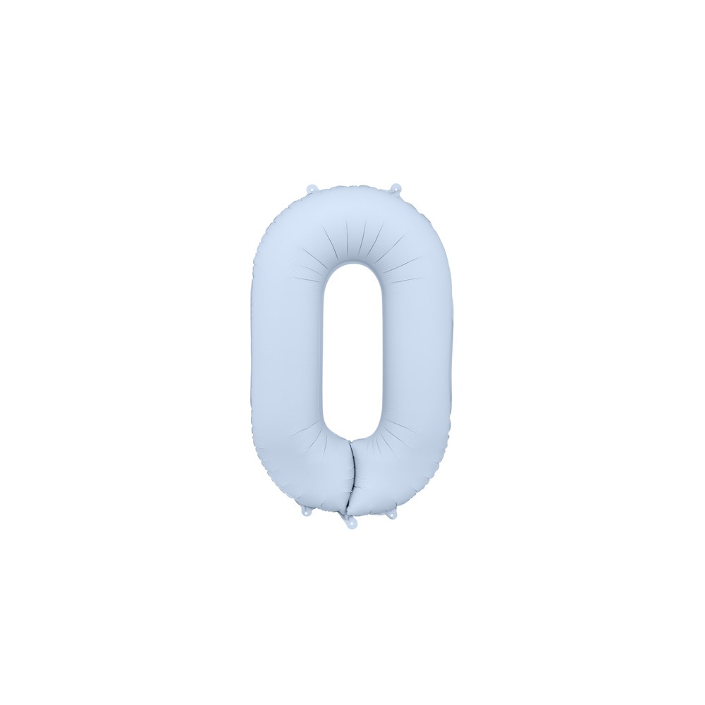 Ballon mylar Chiffre '0' - 86cm - bleu brumeux