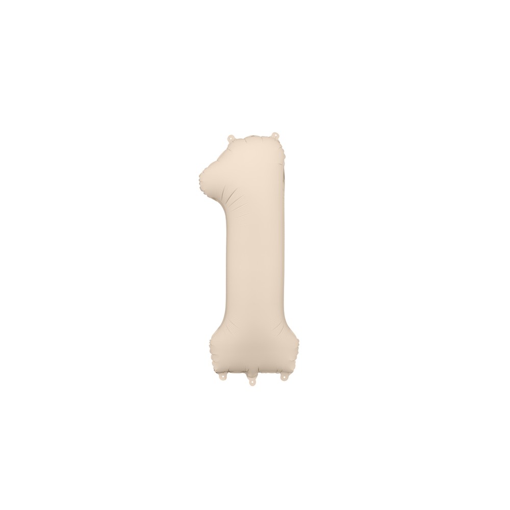 Ballon mylar Chiffre '1' - 86cm - beige clair