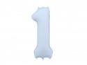 Ballon mylar Chiffre '1' - 86cm - bleu brumeux