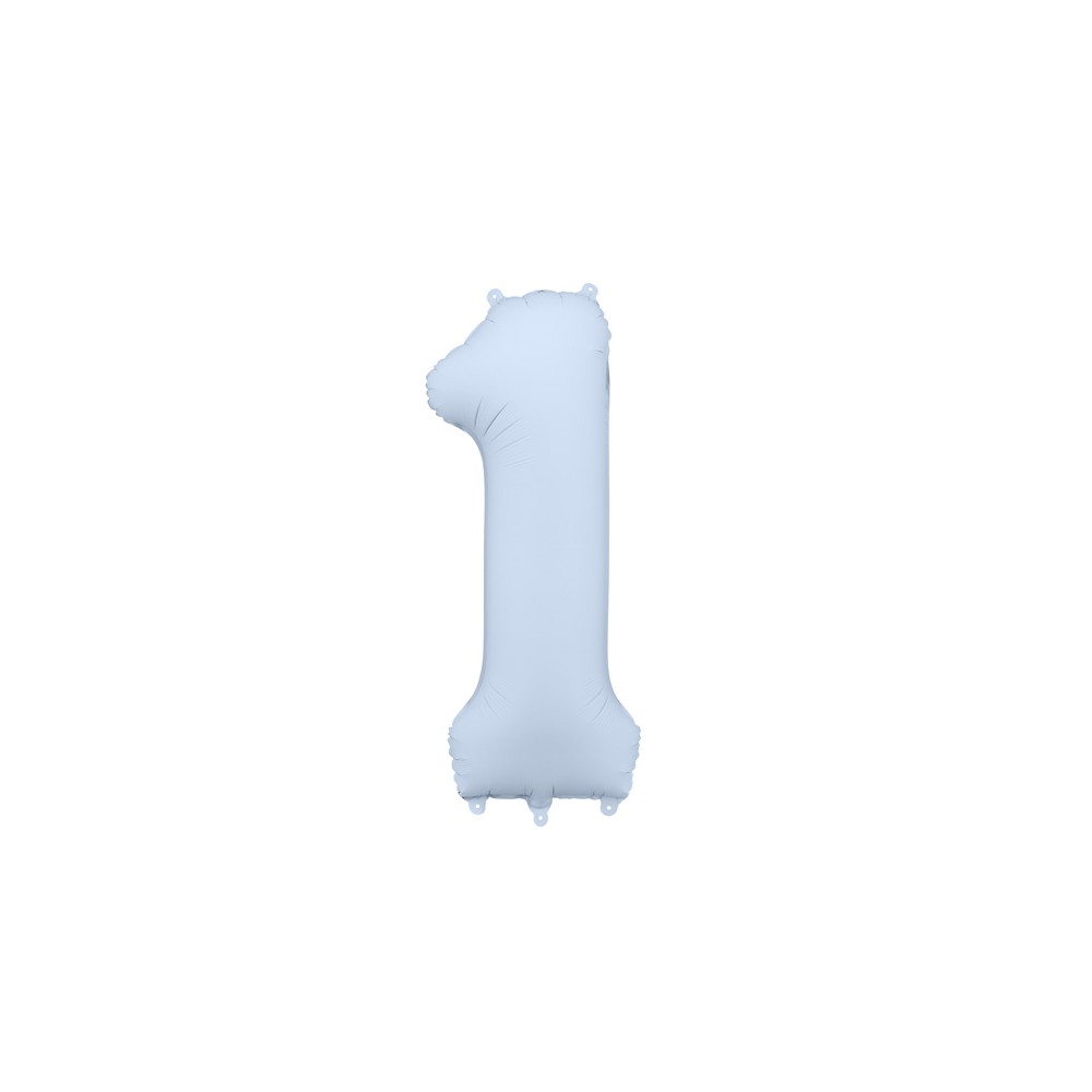 Ballon mylar Chiffre '1' - 86cm - bleu brumeux